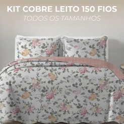 Colcha Cobre Leito Solteiro Casal Queen King Dupla Face Patchwork Bouti 3 Peças Com Porta Travesseiro Corttex Paris