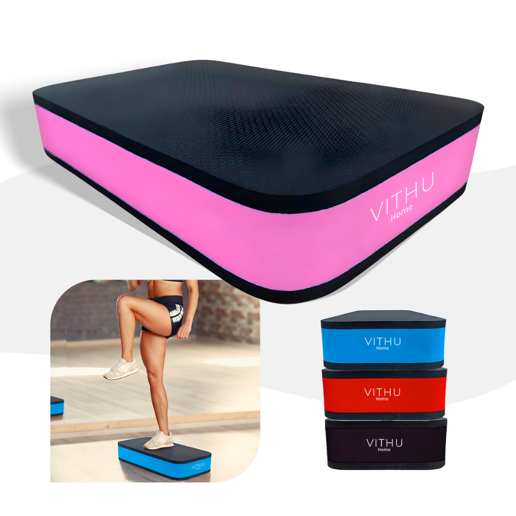 Imagem Step Academia Vithu 60x30x10cm Fitness Treinos Gerais Ginastica Aerobica Profissional Antiderrapante