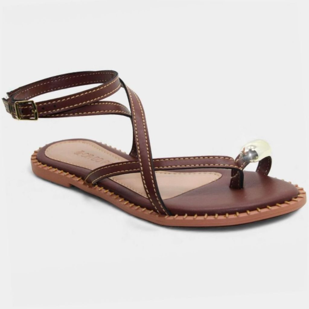 Rasteira Cia do Porto Amarração Detalhes Feminina em Oferta na Shopee