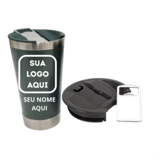 Copo Térmico 473ml Personalizado Nome Desenho C/ Tampa e Abridor em Oferta na Shopee