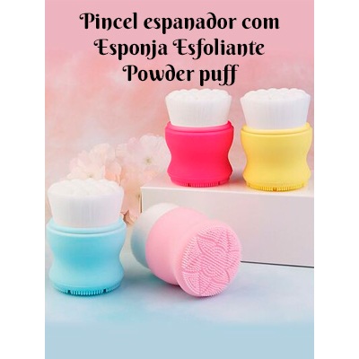 Escova Facial 2 em 1 Silicone Pincel Esfoliante Limpeza Massageadora Skincare Feminina Cores Sortida