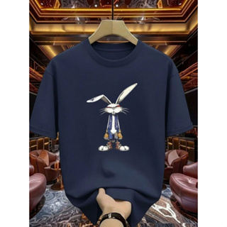 Camisa Camiste Coelho Bravo T-Shirt Minimalista Gola Redonda Ajuste Regular Respirável Confortável Algodão 100% em Oferta na Shopee