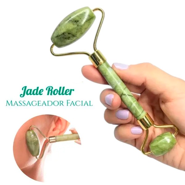 Massageador Facial Rolo Pedra Jade Roller Anti Rugas Blogueira skincare