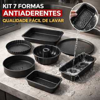 KIT COM 7,6,5,4, 3 FORMAS ASSADEIRAS ANTIADERENTES , TORTA,BOLO, PÃO e CARNES em Oferta na Shopee