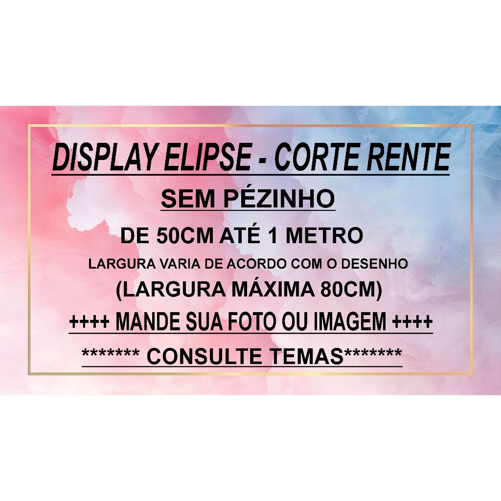 DISPLAY ELIPSE CORTE RENTE MDF DE CHÃO SEM PÉ PERSONALIZADO AVULSO DIVERSOS TEMAS ESCOLHA A IMAGEM em Oferta na Shopee
