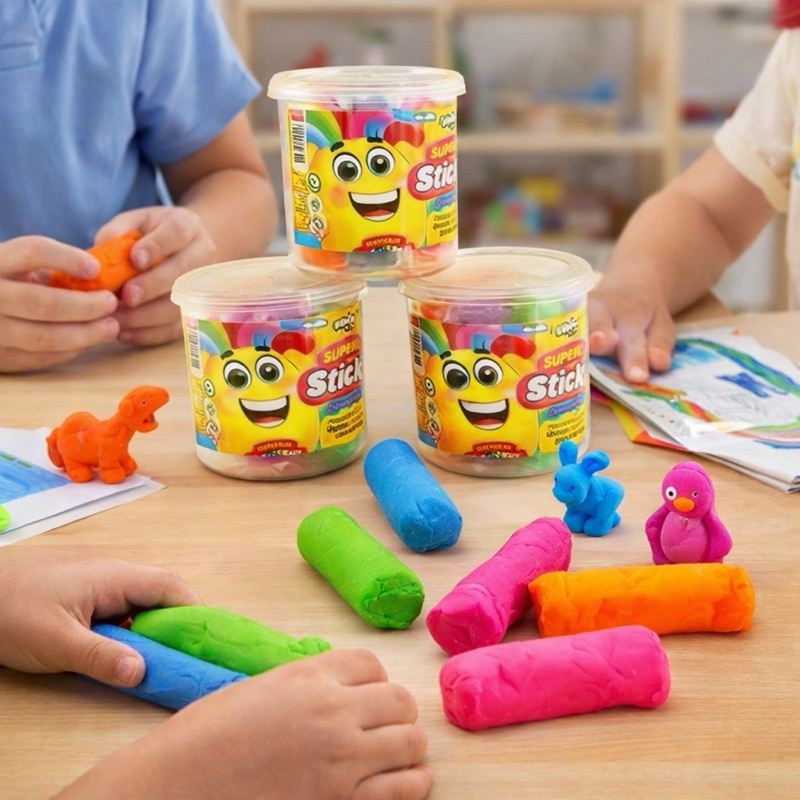 Kit Massinha de Modelar Infantil Pote Com 5 Cores Sortidas Estimula Criatividade Coordenação Motora Material Escolar em Oferta na Shopee