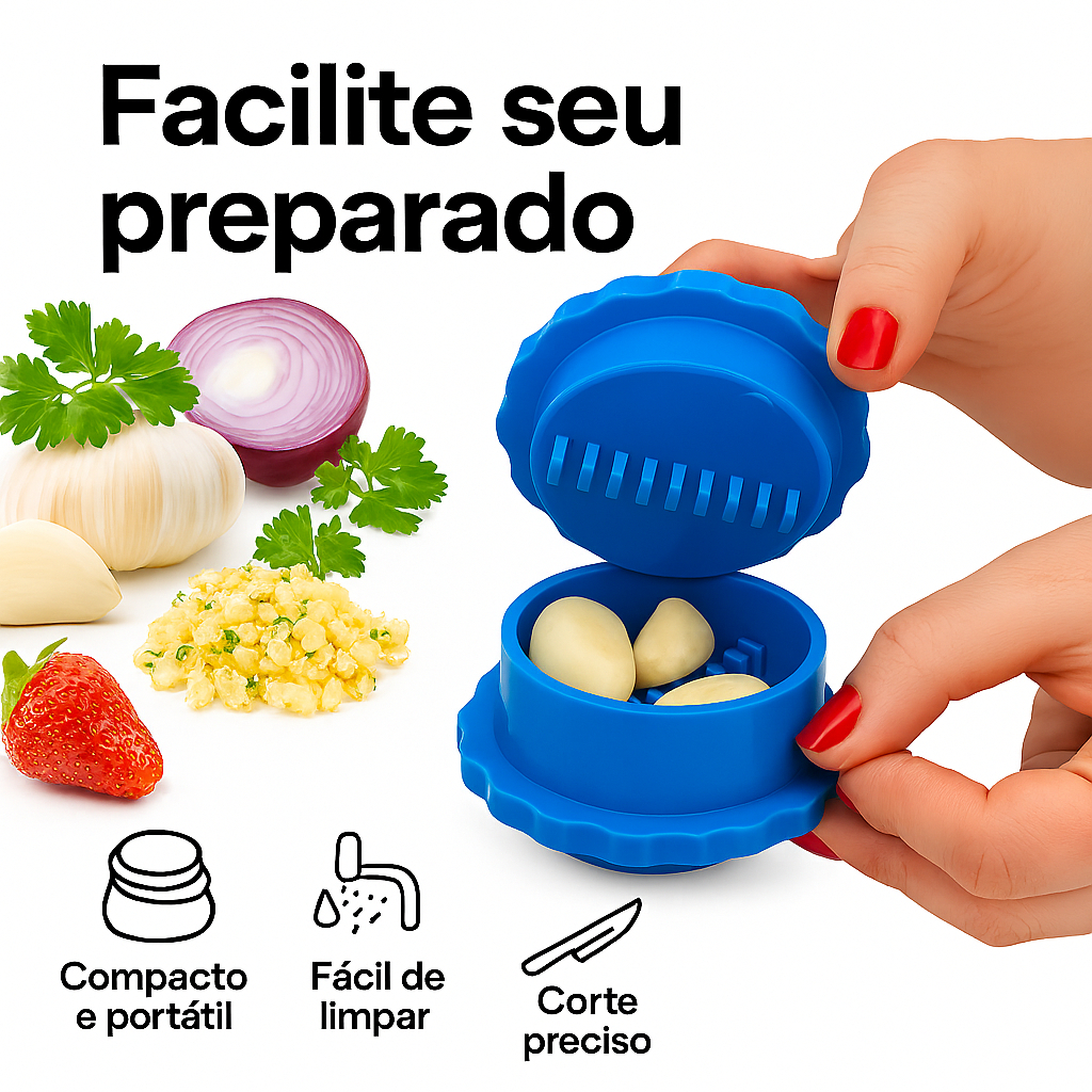 Kit 2 Triturador  Moedor Amassador De Alho Manual Processador Alimentos Picador Cozinha