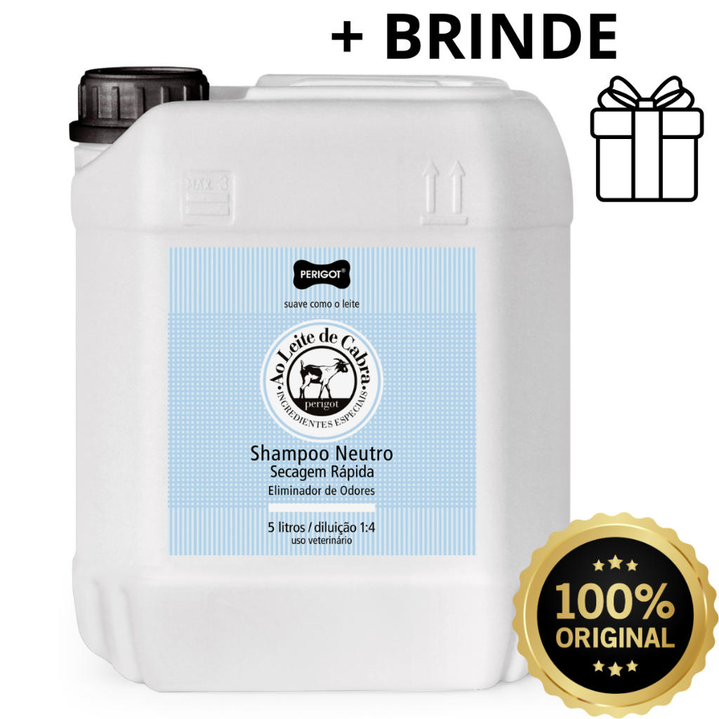 Shampoo Neutro Secagem Rápida 5 litros , Perigot, Cães E Gato
