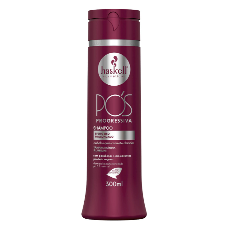 Shampoo Haskell Pós Progressiva 300ml - Prolonga o Efeito Liso