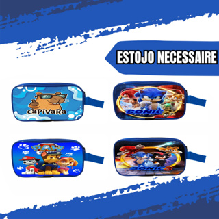 Estojo Escolar Necessaire Duplo Sonic Carros Mickey Capitão América Patrulha Roblox Capivara em Oferta na Shopee