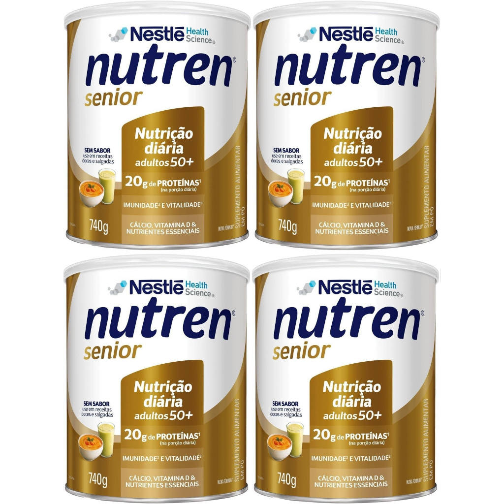 Kit 4 Latas Nutren Sênior Sem Sabor 740g cada EQ.1