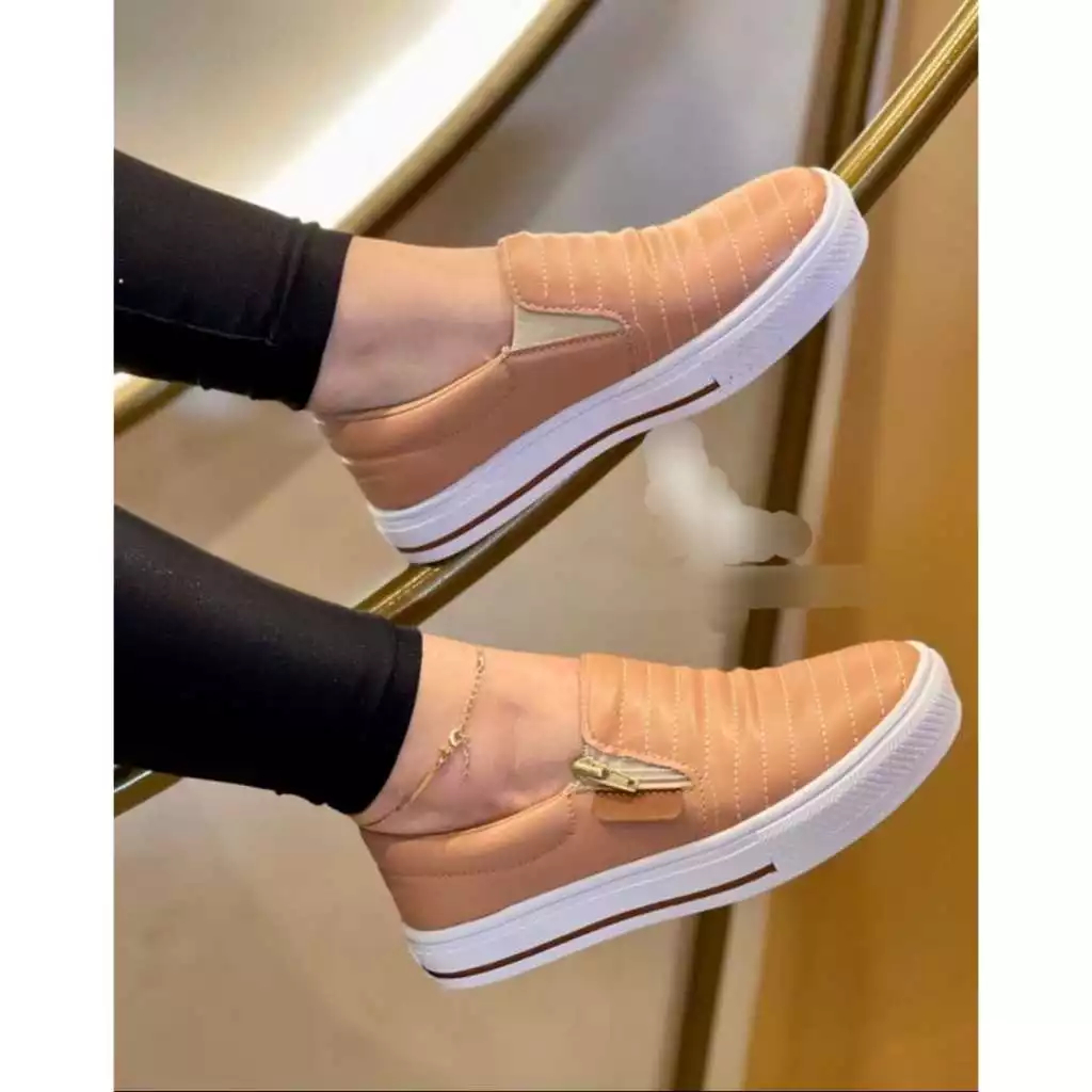 Tênis Slip On Feminino Nude Leve Confortável Macio Casual Envio Imediato em Oferta na Shopee