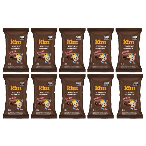 Kit 10 Bolinhos Kim Sem Lactose Chocolate 35g