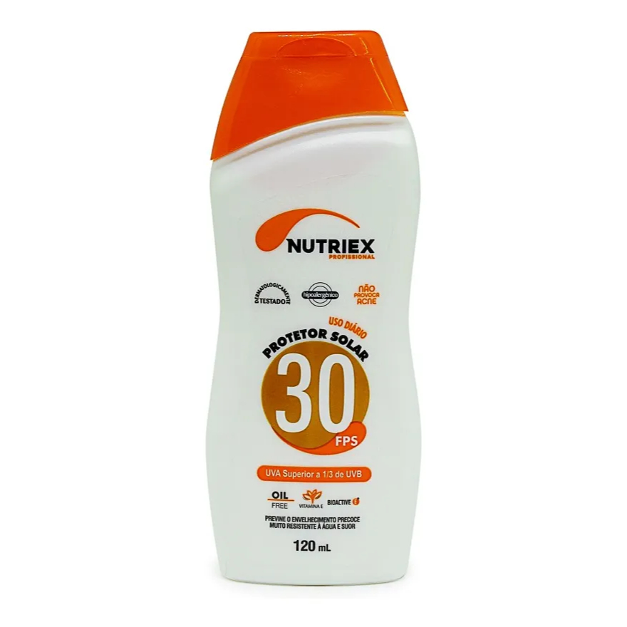 Protetor Solar Fator 30 Fps 1/3 Uva Sem Óleo 120ml Nutriex