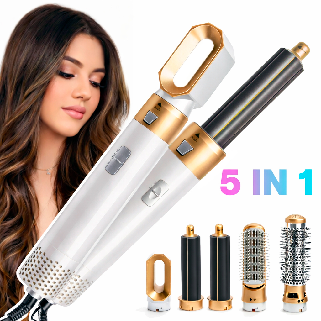 Escova 5 em 1 Secador Pente Modelador Aumenta Volume Profissional 110V / 220V