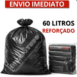 Saco de Lixo 60 Litros com 100 Unidades Reforçado Pronta entrega