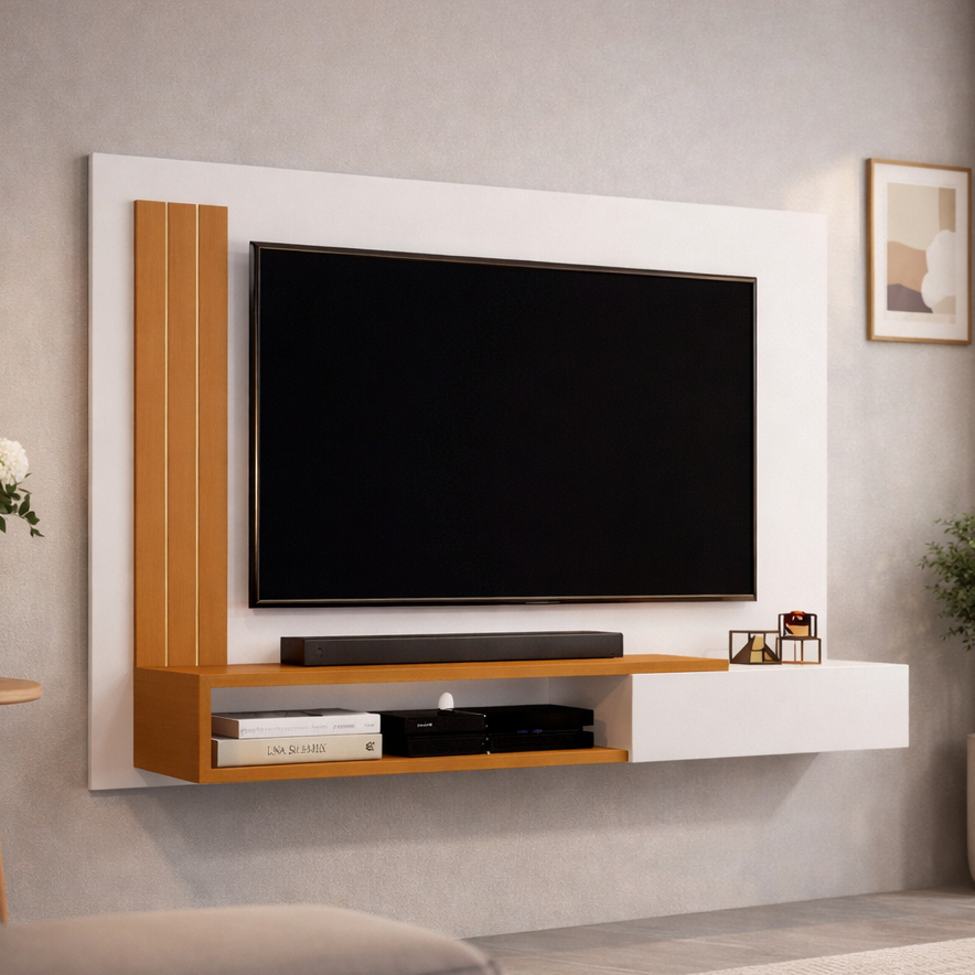 Painel De TV Até 50 Polegadas Porta Math Painel Decoração Sala Quarto Prateleira Escritório GB Plus em Oferta na Shopee