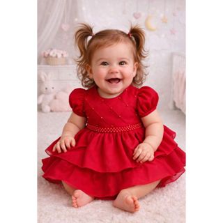 Vestido Natal Ano Novo Moda Neném Bebê Igreja Kids Presente Menina Festa Infantil Casamento Rodado em Oferta na Shopee