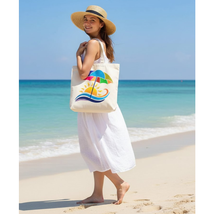 Ecobag Sacola Estampada Praia Puro Algodão Crú Unissex Bolsa Ecológica Diversa
