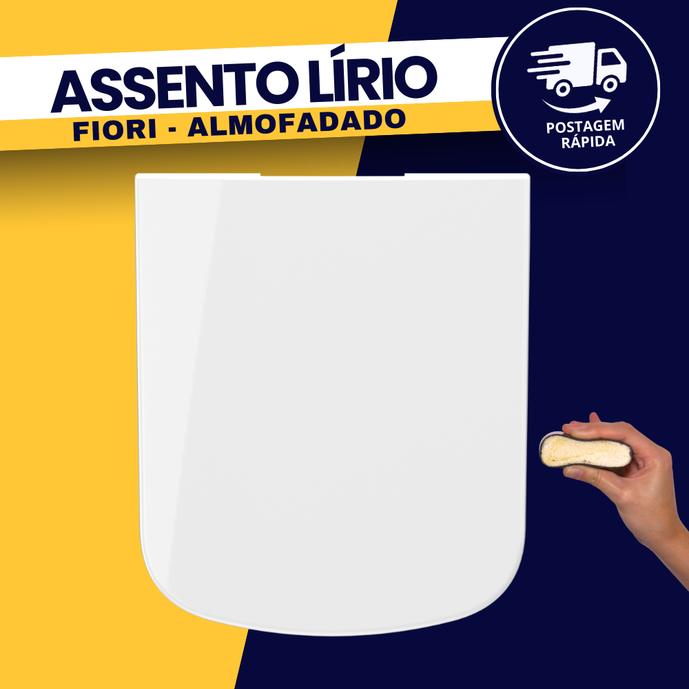 Assento Sanitário Lírio Fiori Almofadado Branco Durín em Oferta na Shopee