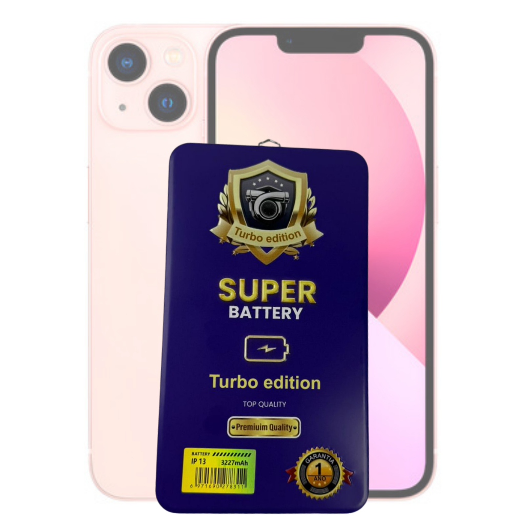 Bateria iPhone 13 Turbo Edition Alta Capacidade Saúde 100% Premium + Fita Adesiva