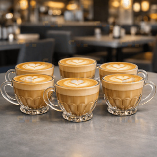 Jogo de Xicara 6 Peças Xícaras 110ml BRASILIANO TRABALHADA Transparente Cristal Crystal Vidro Cafe em Oferta na Shopee