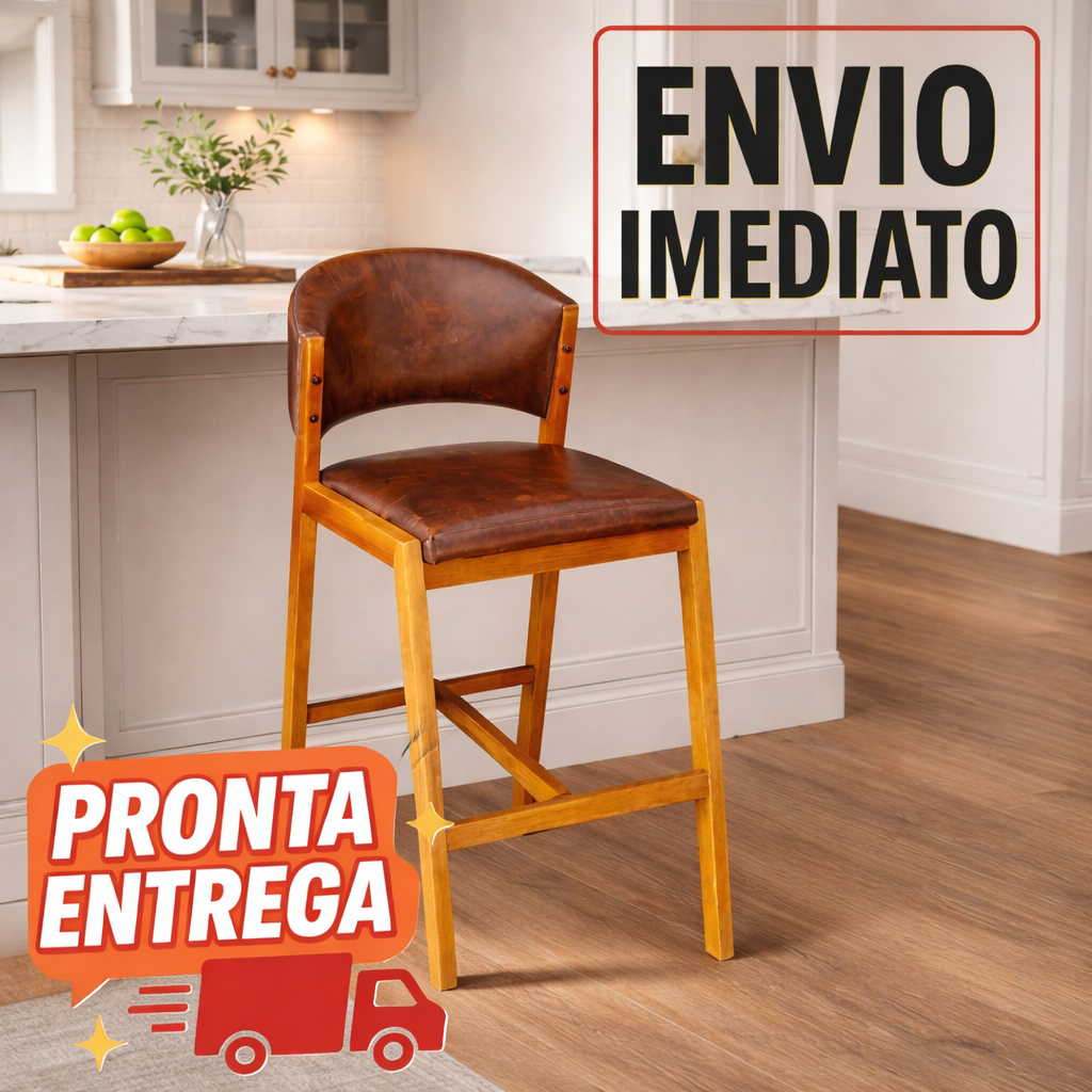 Banqueta Charmy Balcão/Cozinha/Churrasqueira - Madeira Maciça em Oferta na Shopee