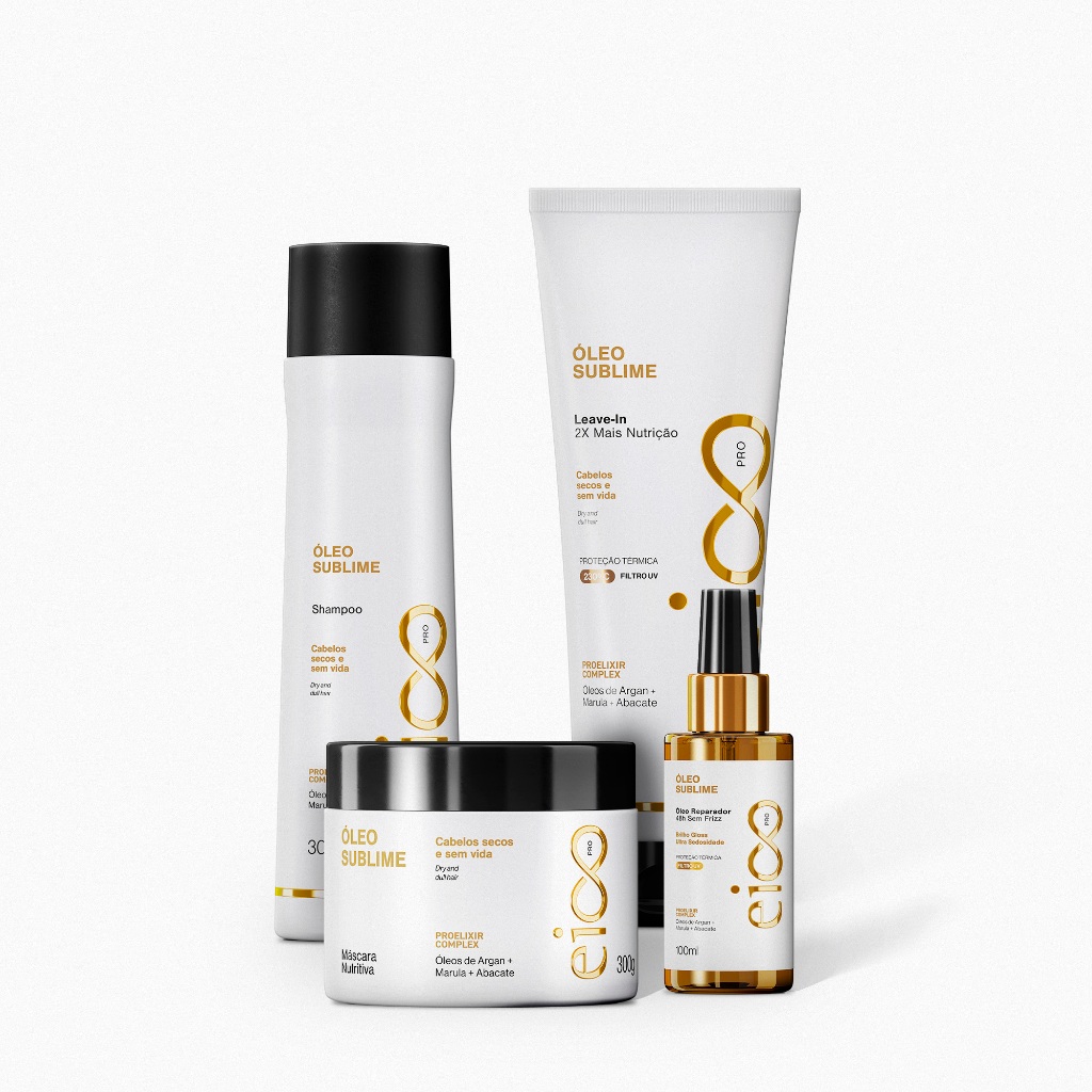 Kit Nutritvo Leave-in Óleo Sublime Eico Pro - 4 Produtos