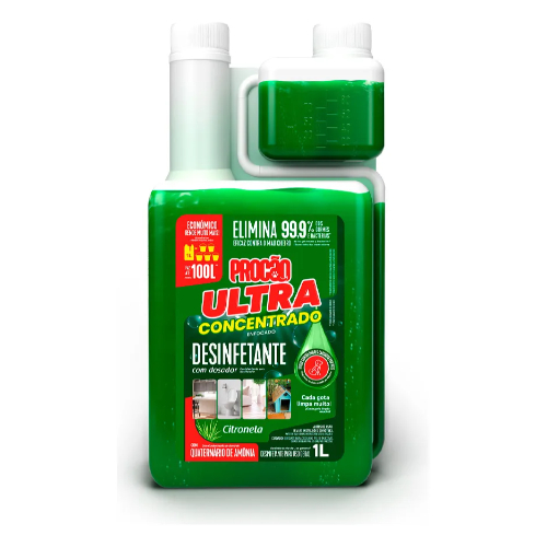 Desinfetante Pet Ultra Concentrado Citronela 1L - Bactericida, Germicida e Fungicida (Rende até 50L)