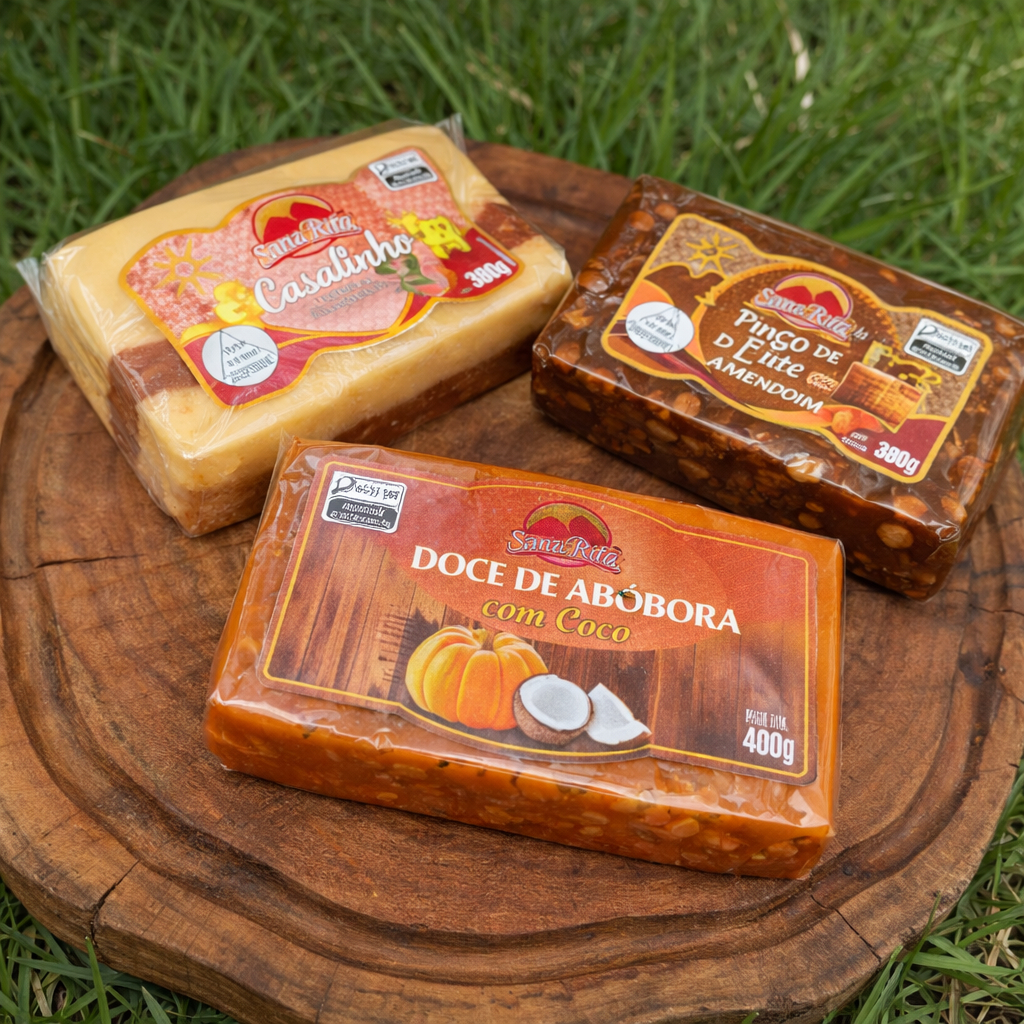 Kit Doces para Sobremesas – Doce de Abóbora, Pingo de Leite com Amendoim e Casadinho 380g