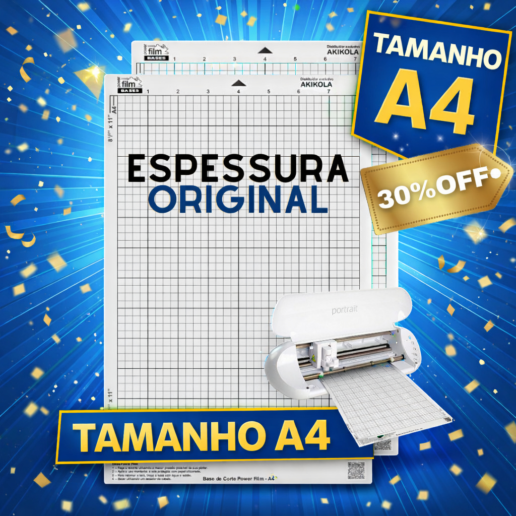 Kit 2 Bases de Corte A4 Transparente Com Cola Compativel Silhouette Portrait - Cameo 1, 2, 3 e 4 em Oferta na Shopee