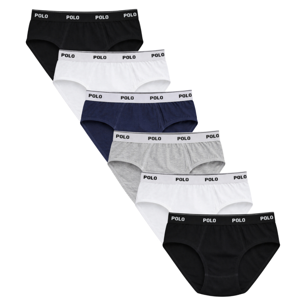 Kit 6 Cuecas Slip Polo Cotton Original 100% Algodão Adulto Masculina em Oferta na Shopee