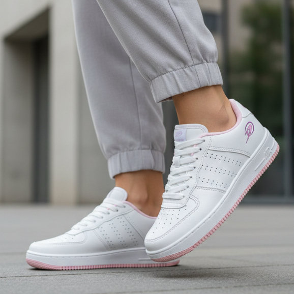 Tênis Branco Feminino Sneaker Casual Street Moda Urbana Confortável Leve