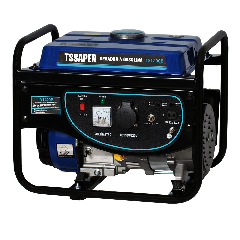 Gerador De Energia a Gasolina 1,2Kva 110v/220v Partida Manual Tssaper Modelo TS1200B