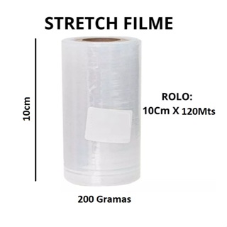 Plastico Bonina Strech 10Cm X 120 Metros Filme de Embalagem Multiuso Volante União Produtos Mala Etc em Oferta na Shopee