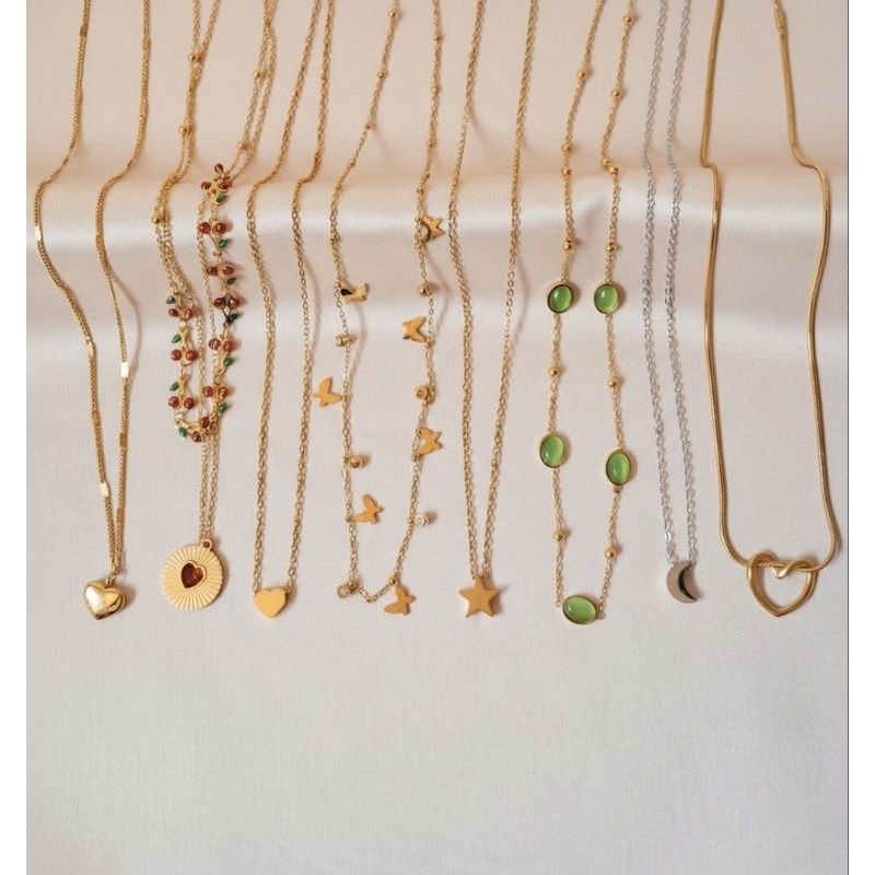 Colar de Aço Inoxidável Dourado e prateado Vários Modelos Pvd Hipoalergênico Não Escurec Presente Feminino em Oferta na Shopee