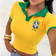 Camisa Brasil Polo Copa Feminina Slim Bordada - Acinturada Seleção