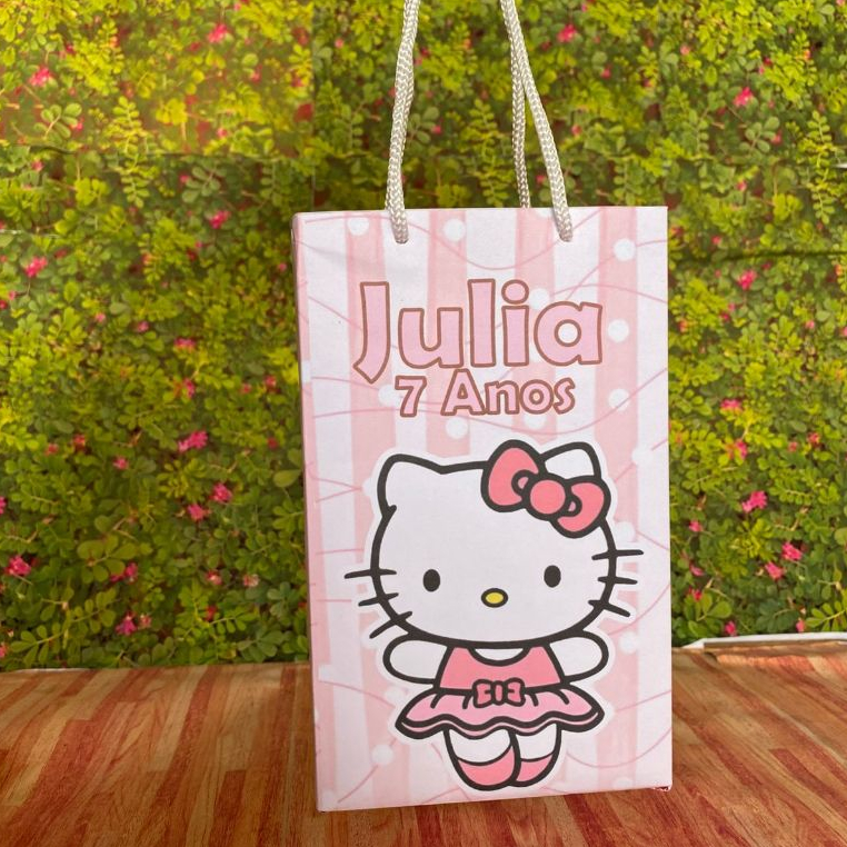 Sacolinha Surpresa - Hello Kitty- Qualquer tema - Sacola Lembrancinha - Personalizados Aniversario Festa