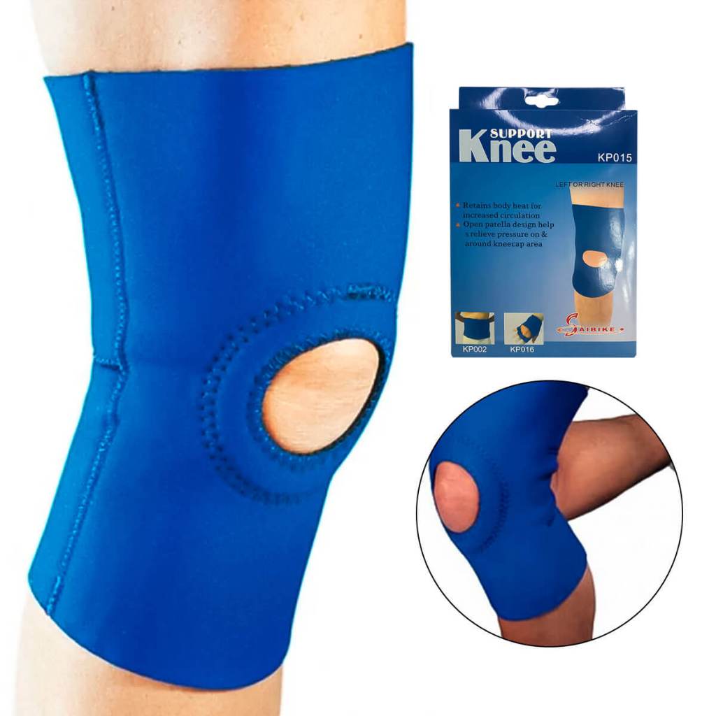Joelheira Ortopédica Ajustável com Orifício Azul Knee em Oferta na Shopee