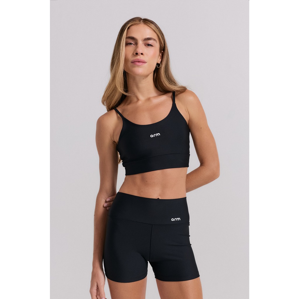 Conjunto Feminino Fitness Top Alça + Short Básico Zero Transparência em Oferta na Shopee