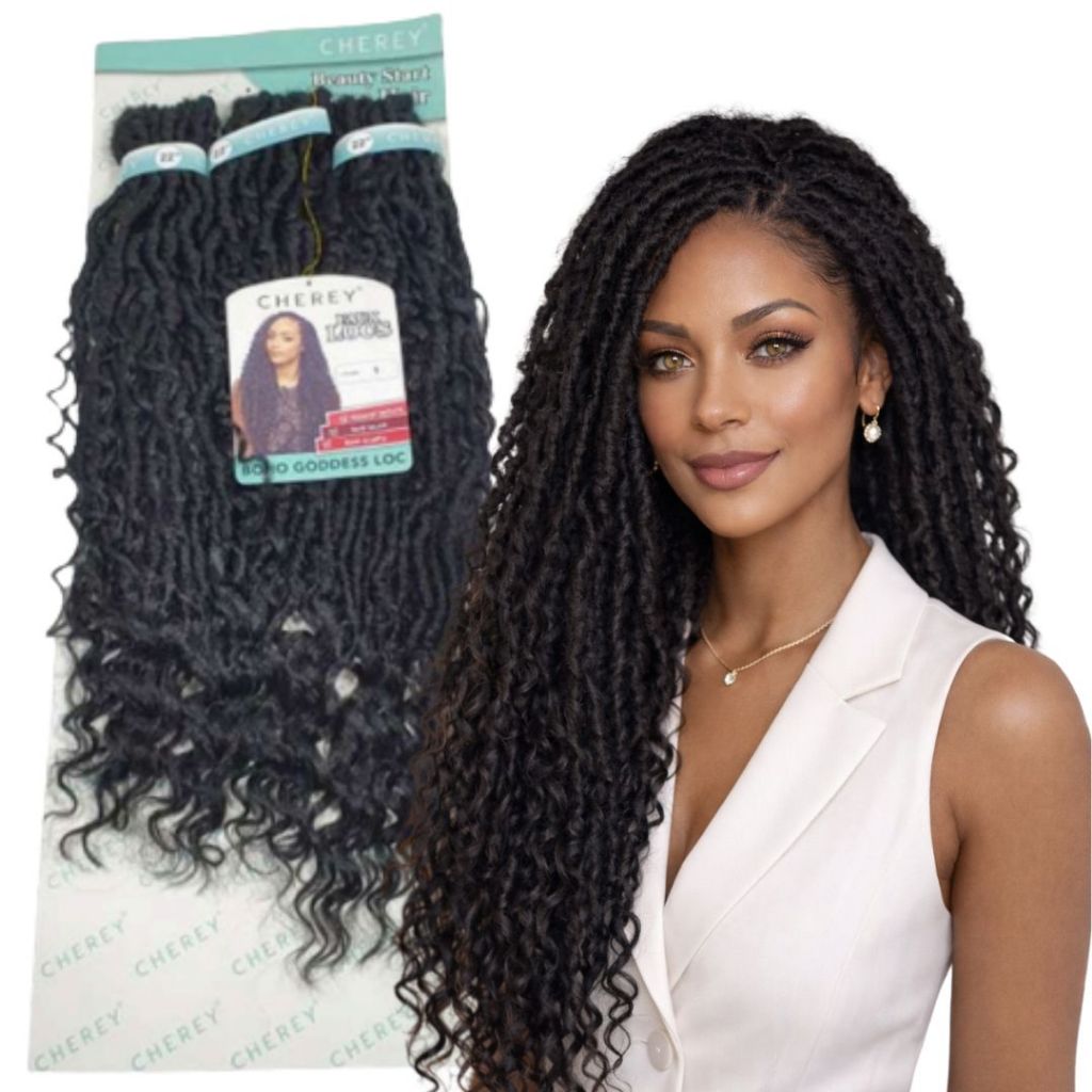 Cabelo Boho Goddess Locs Cherey Dreads com Cachos para Crochet Braid em Oferta na Shopee