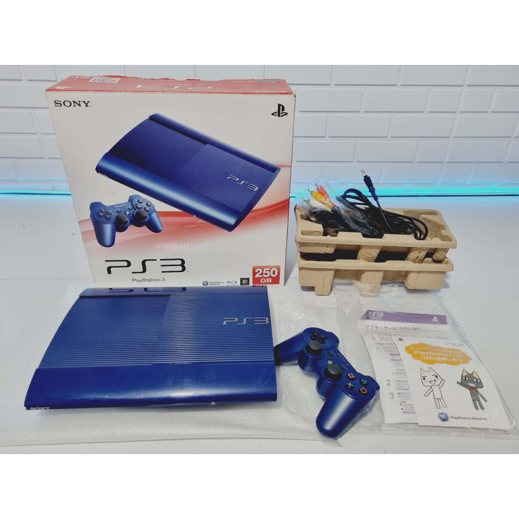 J96- Console PS3 Playstation 3 super slim azurite japonês