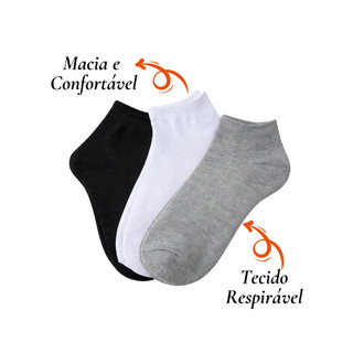 Kit De Meias Feminina Masculina Soquete Cano Curto 35 ao 46