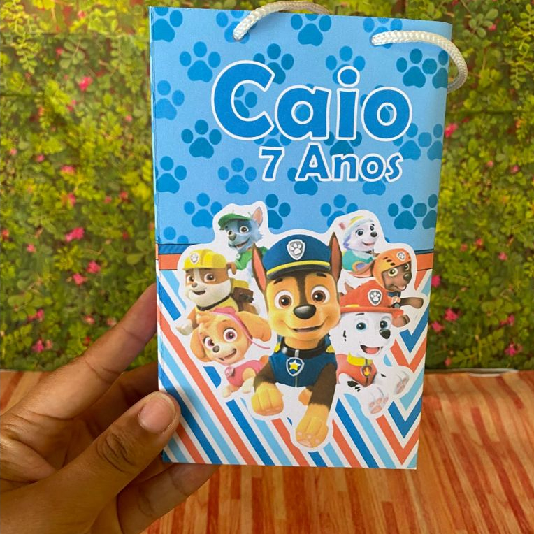 Sacolinha Surpresa - Patrulha Canina - Qualquer tema - Sacola Lembrancinha - Personalizados Aniversario Festa