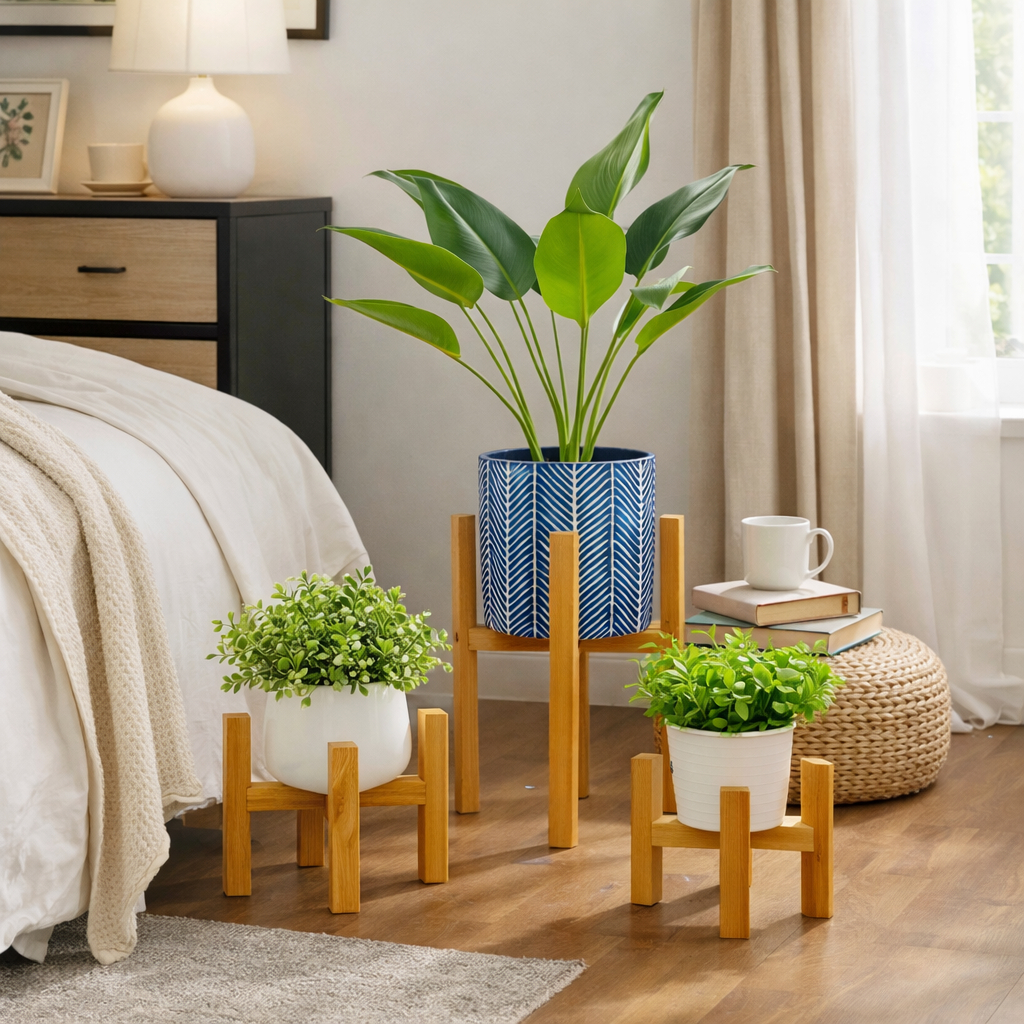 Suporte Vaso Cachepot Madeira Pinus Resistente Encaixe Design Decorativo em Oferta na Shopee