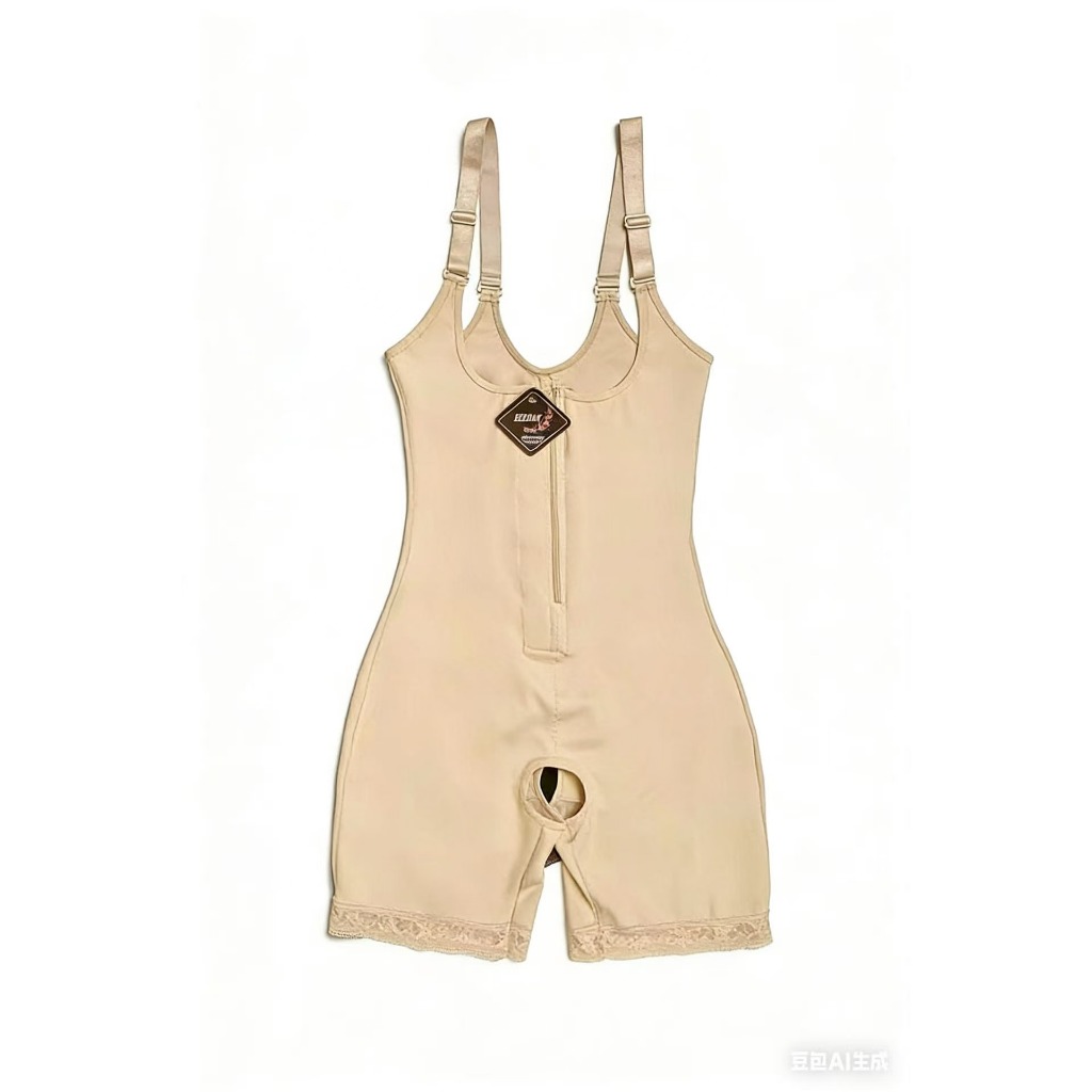 Modelador Corporal Feminino Bodysuit Com Zíper Forte Controle Abdominal