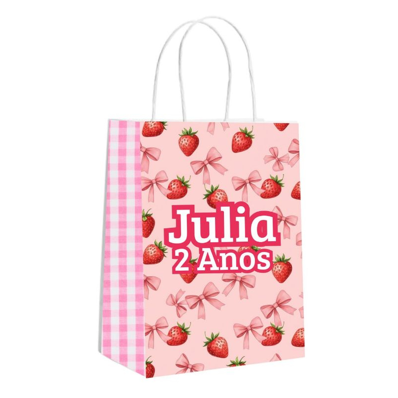 Sacolinha Surpresa - Moranguinho - Qualquer tema - Sacola Lembrancinha - Personalizados Aniversario Festa