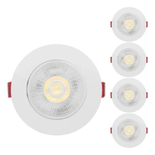 KIT 5 Spot Led Smd 7w Dicróica Direcionável Redondo Forte BQ/BF em Oferta na Shopee