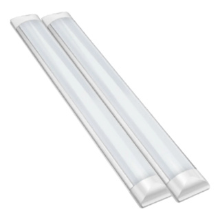 Kit C/2 Luminária Sobrepor Led 18w 60cm Tubular Slim Branca em Oferta na Shopee