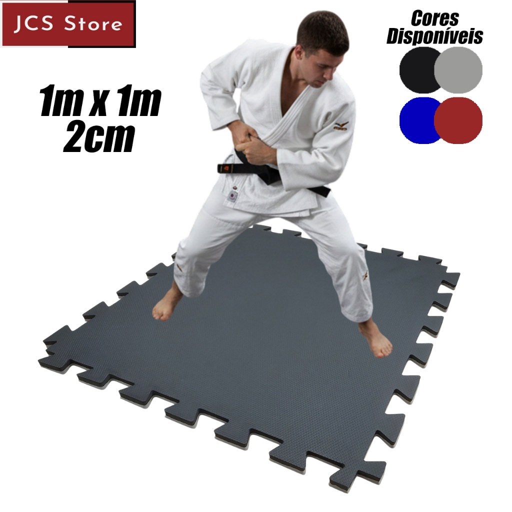 Tatame EVA 1x1m 2cm Dupla Face Piso para Academia, Lutas, Cross Training e Área Infantil em Oferta na Shopee
